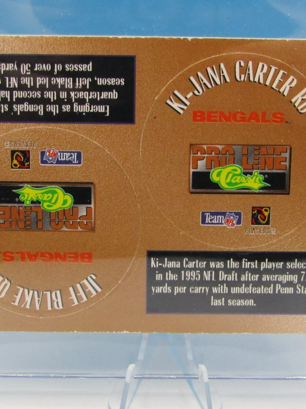 1995 Caps Football Cards | Eight Card Lot | Dilfer | Carter | Esiason | Moon